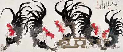白燕君 2005年作 五德之君 镜心 105×245cm